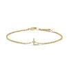 10K White Gold Diamond Accent "A" Initial Charm and Link Bracelet