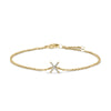 10K White Gold Diamond Accent "A" Initial Charm and Link Bracelet