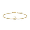 10K White Gold Diamond Accent "A" Initial Charm and Link Bracelet