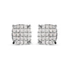 10K White Gold 3/4 Cttw Princess Diamond Composite Cushion Shape Stud Earrings (I-J Color, I1-I2 Clarity)