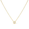2 Micron 14K Rose Gold Plated Sterling Silver Bezel-Set Diamond Solitaire Pendant Necklace (1/3 cttw, H-I Color, I1-I2 Clarity)
