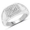14K White Gold Plated 0.24 Carat Genuine White Diamond .925 Sterling Silver Ring