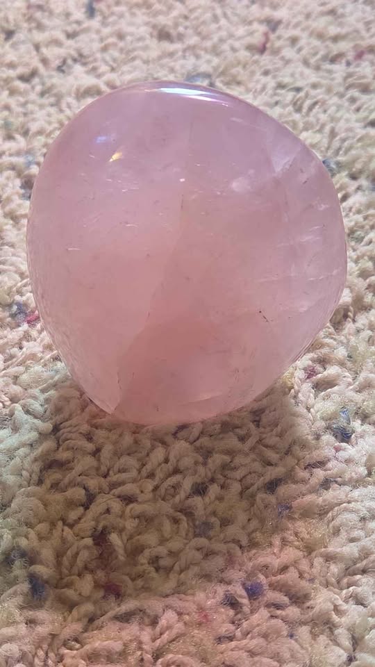Polished Rose Quartz Palm Stone