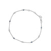 14K White Gold Alternating Blue Sapphire and White Diamond Bezel Station Chain Bracelet (I-J Color, SI2-I1 Clarity) - 8" Inches