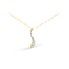 AGS Certified 14k White Gold 3.0 Cttw Baguette and Brilliant Round-Cut Diamond Journey 18" Pendant Necklace (F-G Color, I1-I2 Clarity)