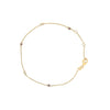 14K Yellow Gold Alternating Red Ruby and White Diamond Bezel Station Chain Bracelet (I-J Color, SI2-I1 Clarity) - 7.5" Inches
