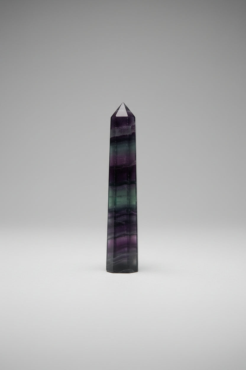 Faceted Fluorite Crystal Point 4 inch