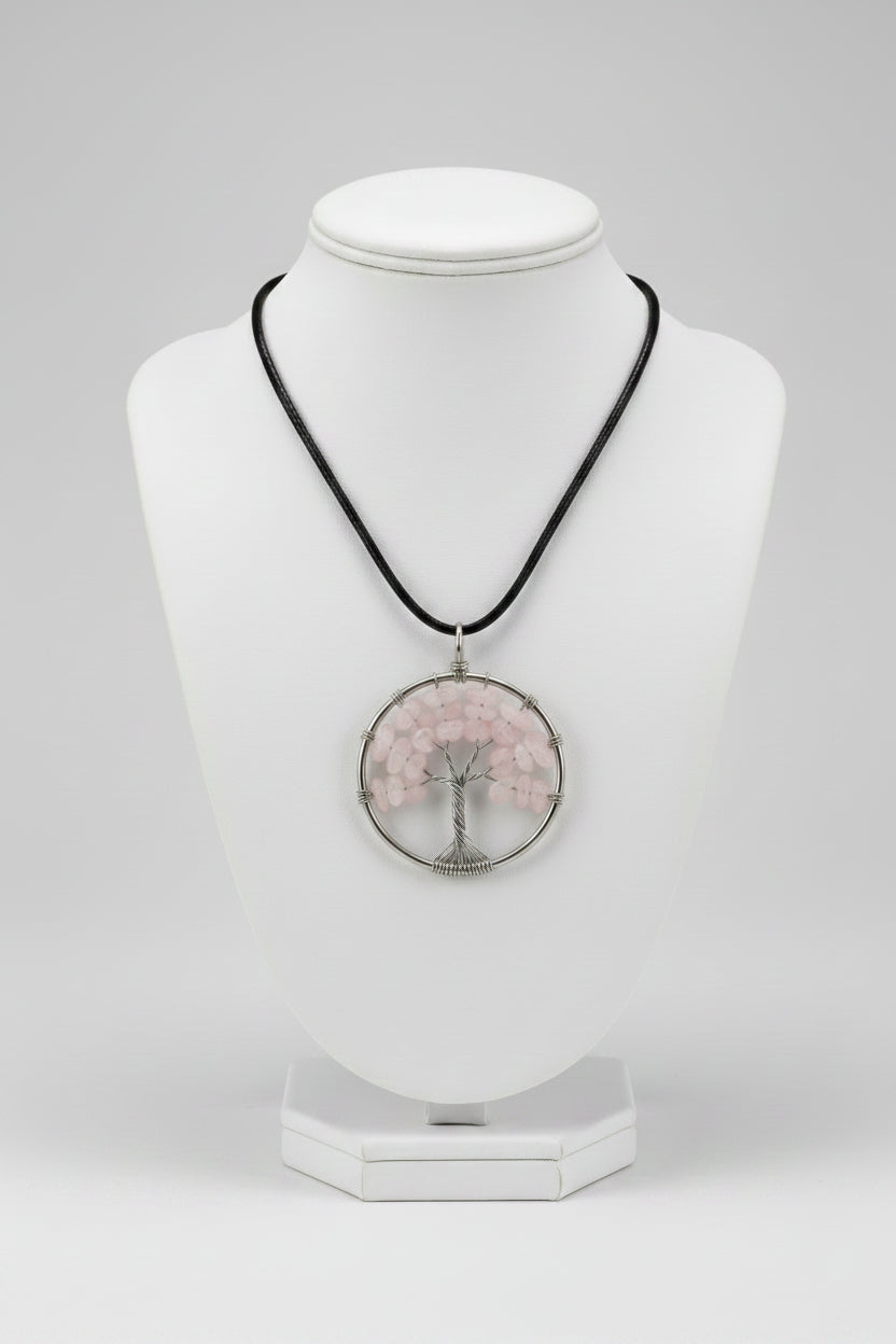 Clear Quartz Tree of Life Pendant Necklace