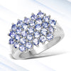 2.03 Carat Genuine Tanzanite .925 Sterling Silver Ring