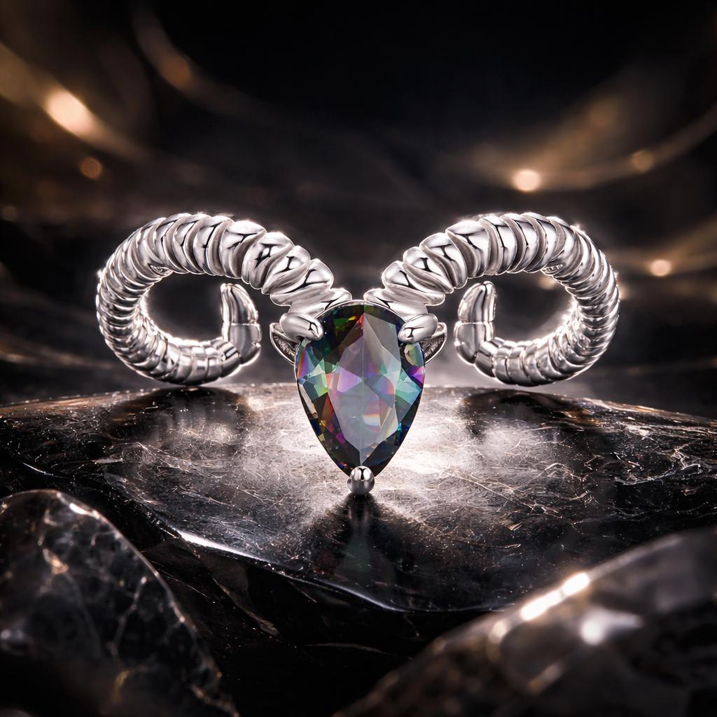 925 Sterling Silver Ring with Transparent Glass - Stylish E | 0.2cm Width for Women