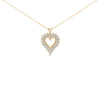 14K Yellow Gold Plated .925 Sterling Silver Brilliant-Cut Diamond Open Heart 18" Pendant Necklace (K-L Color, I1-I2 Clarity)