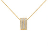 14K Yellow Gold 2 1/3 cttw Princess Cut Diamond Block Pendant Necklace (H-I, SI1-SI2)