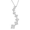 10K White Gold 1 cttw Diamond Snake Curved Pendant Necklace (H-I, I1-I2)