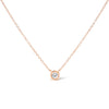 10K White Gold 1/10 Carat Round Brilliant-Cut Diamond Modern Bezel-Set Solitaire 16"-18" Pendant Necklace (H-I Color, SI2-I1 Clarity)