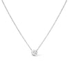 10K White Gold 1/10 Carat Round Brilliant-Cut Diamond Modern Bezel-Set Solitaire 16"-18" Pendant Necklace (H-I Color, SI2-I1 Clarity)