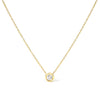 10K White Gold 1/10 Carat Round Brilliant-Cut Diamond Modern Bezel-Set Solitaire 16"-18" Pendant Necklace (H-I Color, SI2-I1 Clarity)