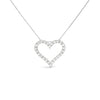 .925 Sterling Silver 2.0 Cttw Diamond Open Heart 18" Pendant Necklace (I-J Color, I2-I3 Clarity)