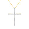 .925 Sterling Silver 2 1/2 cttw Diamond Cross Pendant Necklace (H-I, I2-I3)