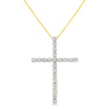 10K Yellow Gold Plated .925 Sterling Silver 4.0 Cttw Round Cut Diamond Cross Pendant Necklace (J-K Color, I1-I2 Clarity) - 18"