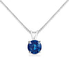 10K White Gold 1/4 Cttw Round Brilliant Cut Lab Grown Blue Diamond 4-Prong Solitaire Pendant Necklace (Blue Color, VS2-SI1 Clarity) - 18"