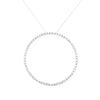 .925 Sterling Silver 5.0 Cttw Prong Set Round-cut Diamond Open Circle Hoop 18" Pendant Necklace (I-J Color, I2-I3 Clarity)