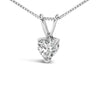 14K White Gold 1/5 Cttw 3-Prong Set Heart Shaped Solitaire Lab Grown Diamond 18" Pendant Necklace (F-G Color, VS2-SI1 Clarity)