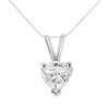 14K White Gold 1/5 Cttw 3-Prong Set Heart Shaped Solitaire Lab Grown Diamond 18" Pendant Necklace (F-G Color, VS2-SI1 Clarity)