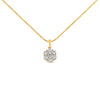 14K Yellow Gold 2.00 Cttw Brilliant Round-Cut Diamond 7 Stone Flower Cluster 18" Pendant Necklace (H-I Color, SI2-I1 Clarity)