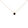 14K Rose Gold 3 1/2 Cttw Bezel-Set Black Round Diamond Solitaire Pendant Necklace (Black Color, I2-I3 Clarity) - 18"