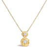 14K Yellow Gold Plated Sterling Silver 1/2 Cttw Lab Grown Diamond Rose Pendant Necklace