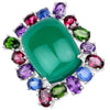 26.67 Carat Genuine Multi Stones .925 Sterling Silver Ring
