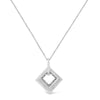 .925 Sterling Silver Pave-Set Diamond Accent Kite Shape 18" Pendant Necklace (I-J Color, I1-I2 Clarity)