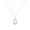 .925 Sterling Silver Prong-Set Diamond Accent Fashion Double Drop Design 18" Pendant Necklace (I-J Color, I1-I2 Clarity)