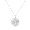 .925 Sterling Silver Diamond Accent Cancer Zodiac Design 18" Pendant Necklace Medallion (K-L Color, I1-I2 Clarity)