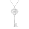 .925 Sterling Silver Diamond Accent Virgo Zodiac Key 18" Pendant Necklace (K-L Color, I1-I2 Clarity)