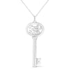 .925 Sterling Silver Diamond Accent Virgo Zodiac Key 18" Pendant Necklace (K-L Color, I1-I2 Clarity)