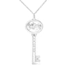 .925 Sterling Silver Diamond Accent Virgo Zodiac Key 18" Pendant Necklace (K-L Color, I1-I2 Clarity)