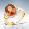3.90 Carat Genuine Zircon Zanzibar and White Zircon .925 Sterling Silver Ring