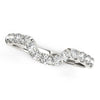 14k White Gold Curved Design Pave Diamond Wedding Ring (1/6 cttw)