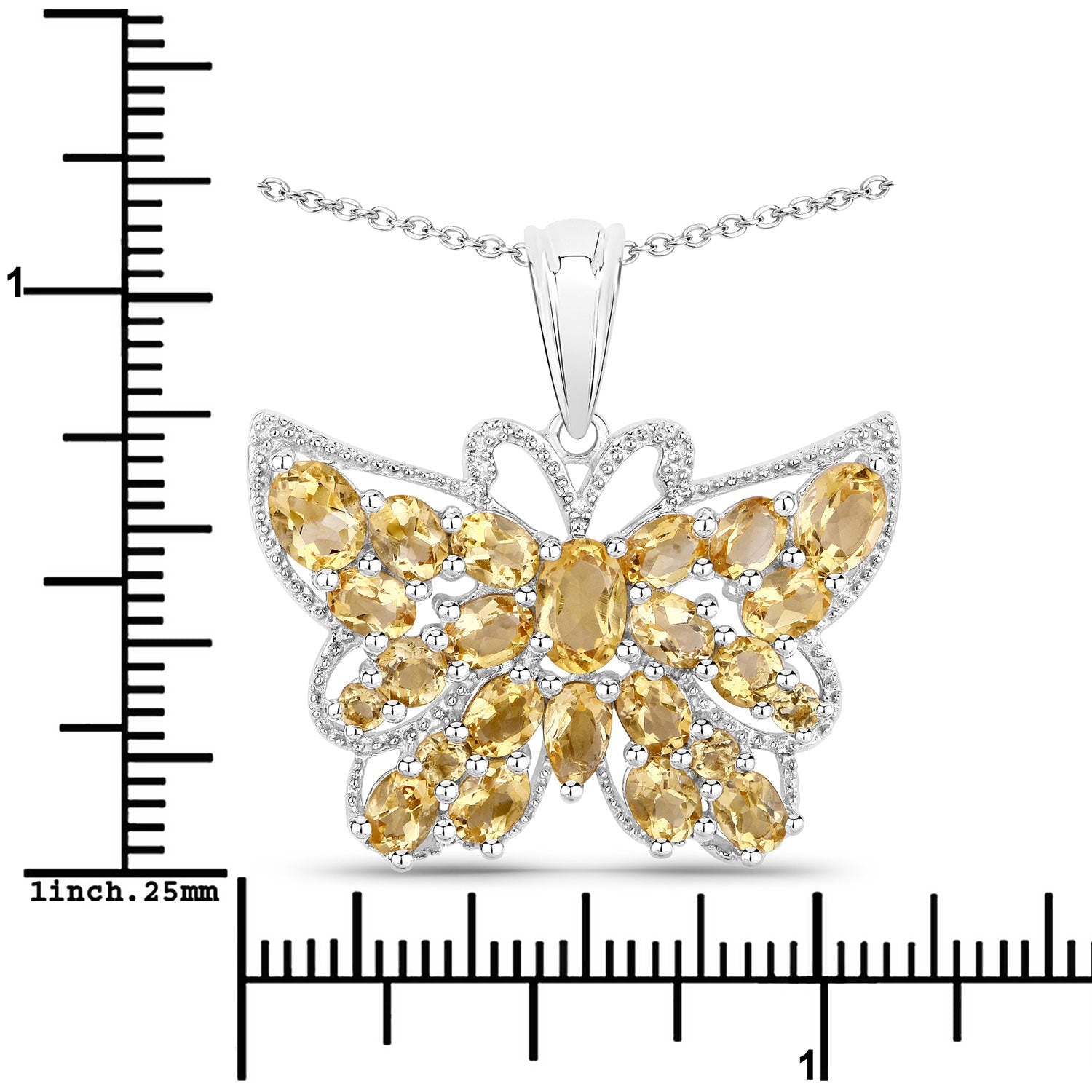 3.89 Carat Genuine Citrine .925 Sterling Silver Pendant