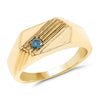 0.12 Carat Genuine Blue Diamond .925 Sterling Silver Ring