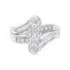 10K White Gold 1/2 cttw Diamond Cluster Ring (H-I Clarity, I2-I3 Color) - Size 6