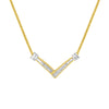 14K Yellow and White Gold 1/4 Cttw Princess Cut Diamond Channel-Set â€œVâ€ Shape 18" Pendant Necklace (H-I Color, SI2-I1 Clarity)