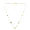 Yellow Color Plated Sterling Silver Diamond Station Necklace (1/2 cttw, K-L Color, I2-I3 Clarity)