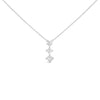10K White Gold 1/5 Cttw Princess Cut Diamond 3 Stone Drop 18" Pendant Necklace (H-I Color, SI2-I1 Clarity)