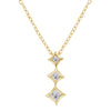 10K White Gold 1/5 Cttw Princess Cut Diamond 3 Stone Drop 18" Pendant Necklace (H-I Color, SI2-I1 Clarity)