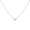 14K White Gold 1/4 Cttw Lab Grown Oval Solitaire Diamond East West 18" Pendant Necklace (G-H Color, VS2-SI1 Clarity)