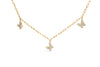 14KT Yellow Gold 1/2 Cttw Diamond Butterfly Station Paperclip Station Necklace (I-J Color, I1-I2 Clarity) - Adjustable 15"-17" Inches