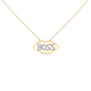 14K Yellow Gold Plated Silver 1/4 Cttw Diamond "Boss" Pendant Necklace - 18 Inch