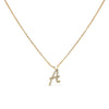 10K White Gold Diamond Accent "A" Initial Script Style Pendant Necklace